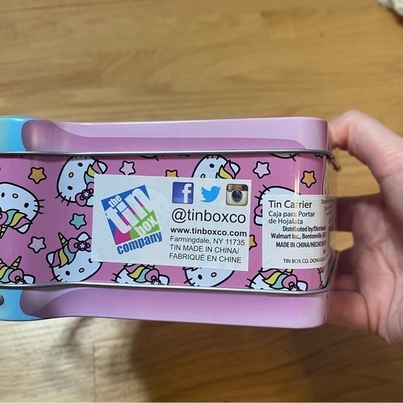 Hello Kitty Unicorn Cupcake Rainbow Tin Metal Storage Container NEW - Picture 6 of 6